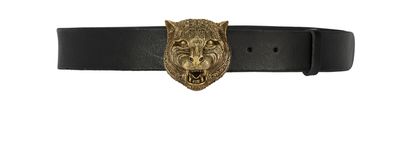 Gucci Feline Head Buckle Belt, front view