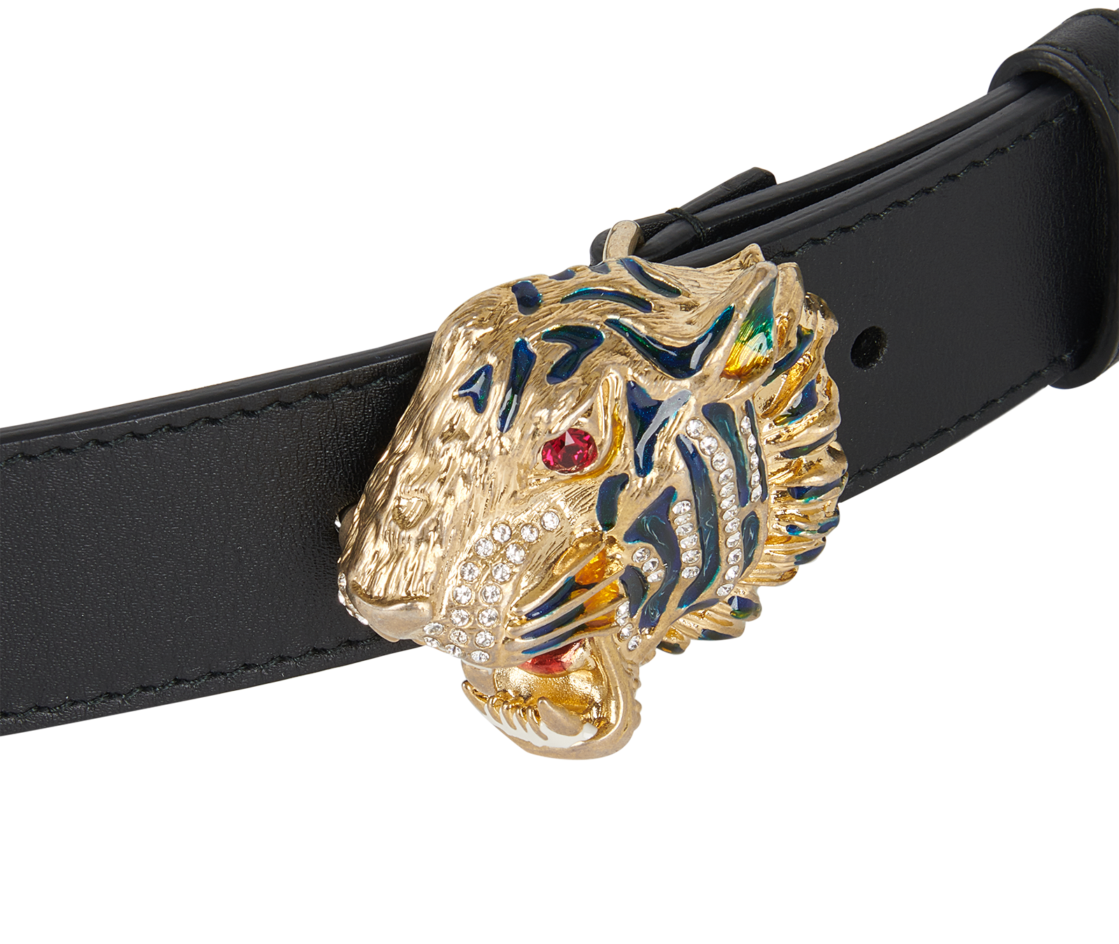 Gucci Embellished Tiger Belt, &pound;150, Accessories, Black, Leather, Other view