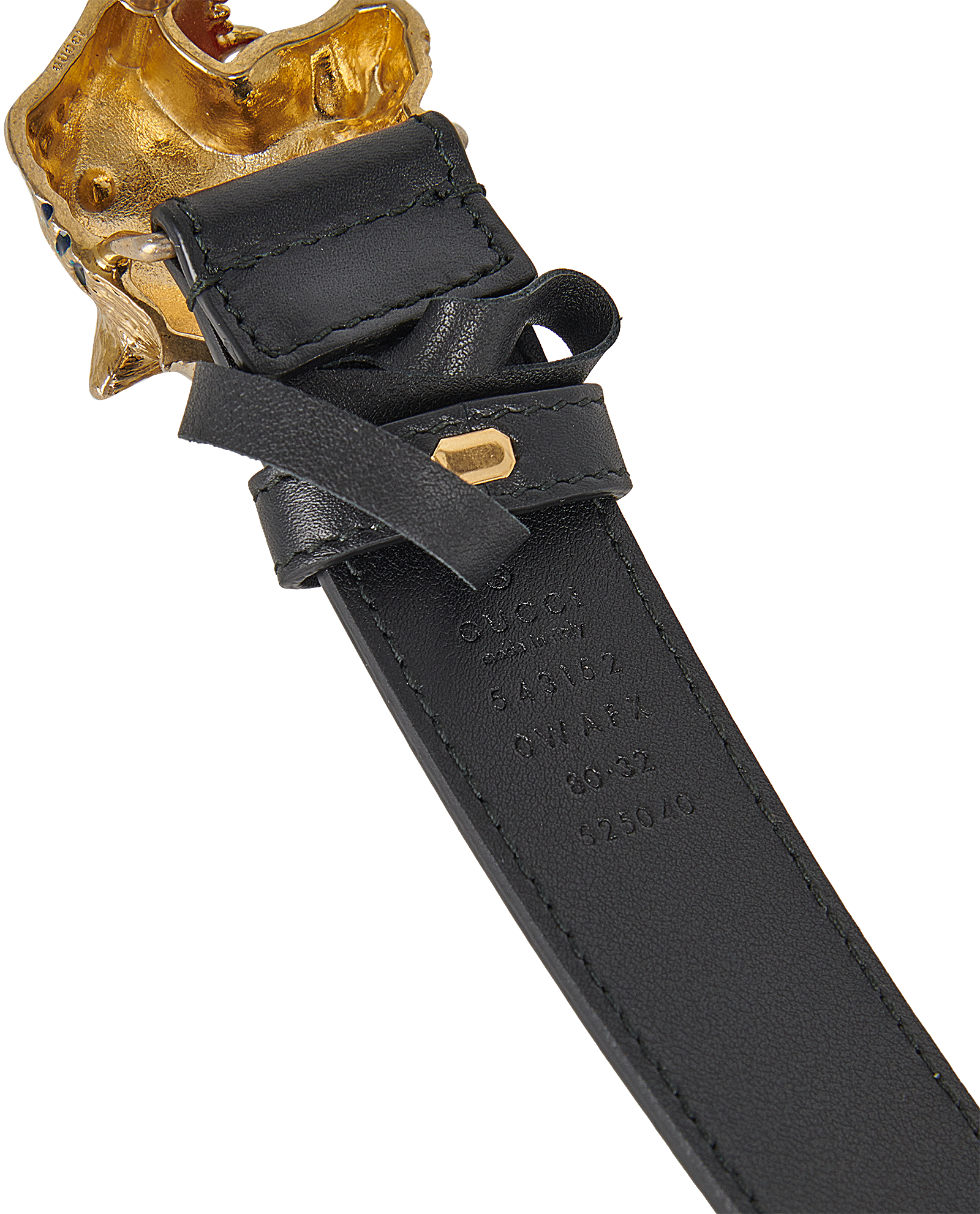 Gucci Embellished Tiger Belt, &pound;150, Accessories, Black, Leather, Other view