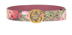 Gucci GG Bloom Belt, Canvas, Pink/Beige, Sz 70/28, 2*