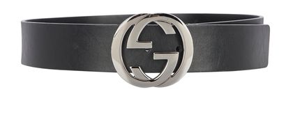 Gucci Interlocking G Belt, &pound;195, Accessories, Black, Leather, Front view