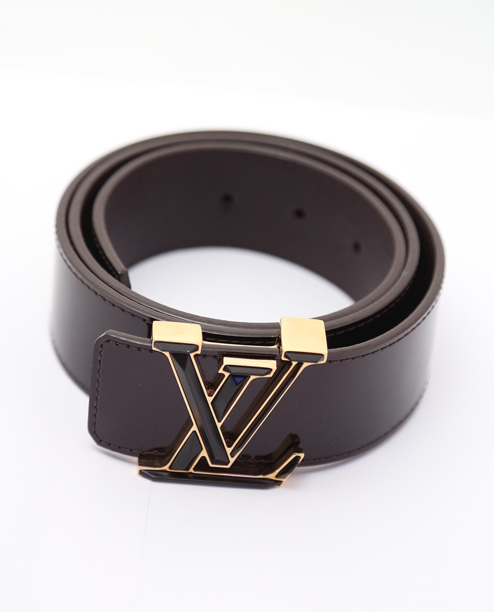 Louis Vuitton Green Vernis LV Initiales Belt 80CM For Sale at 1stDibs
