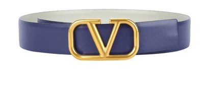 Valentino Blue Gold Buckle V-Belt, front view