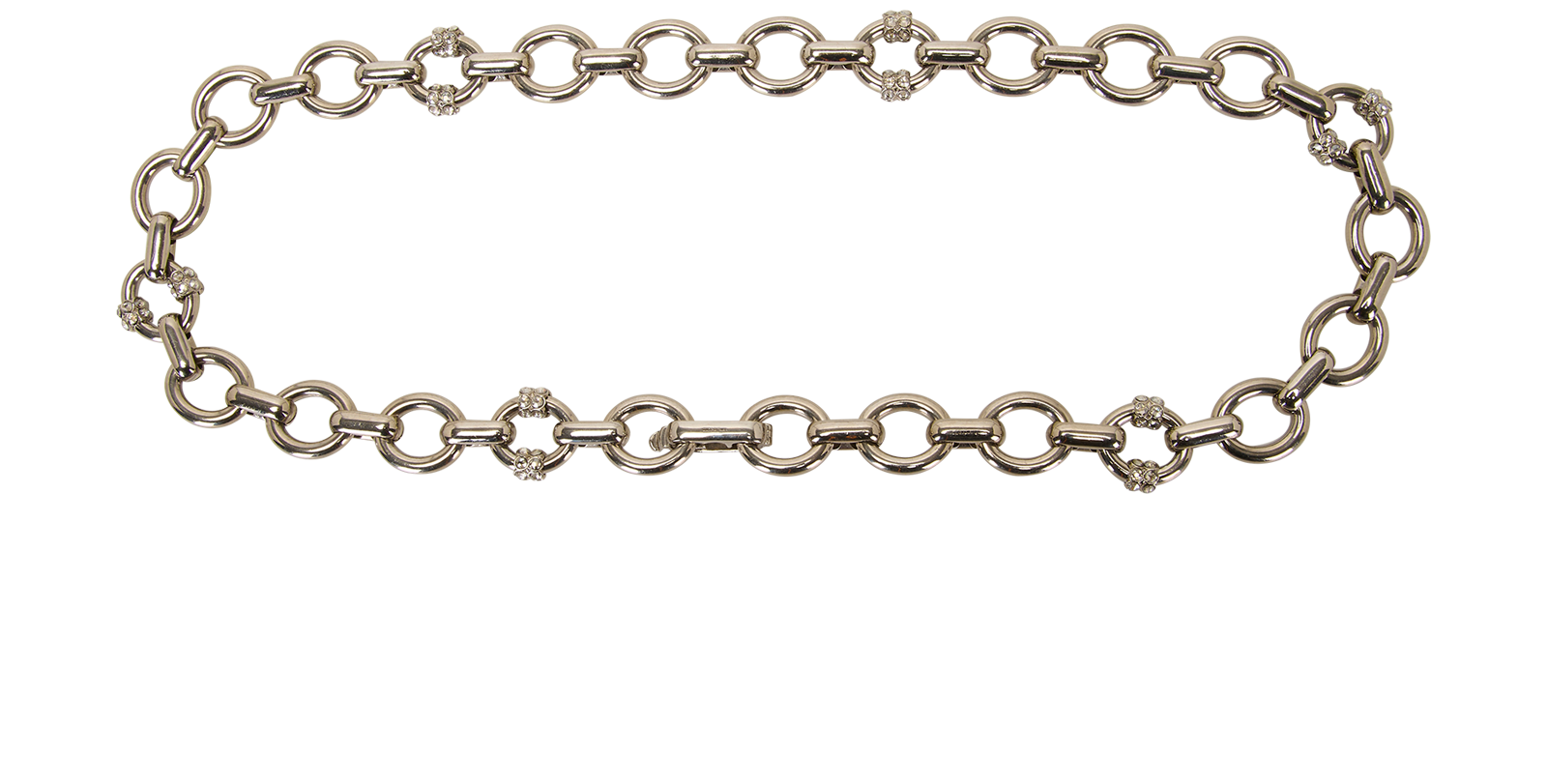 Chloe Crystals Chain Belt, &pound;140, Accessories, Silver, Brass, Back view