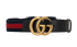 Gucci Marmont Web Belt, &pound;180, Accessories, Black/Blue/Red, Fabric/Leather, Front view