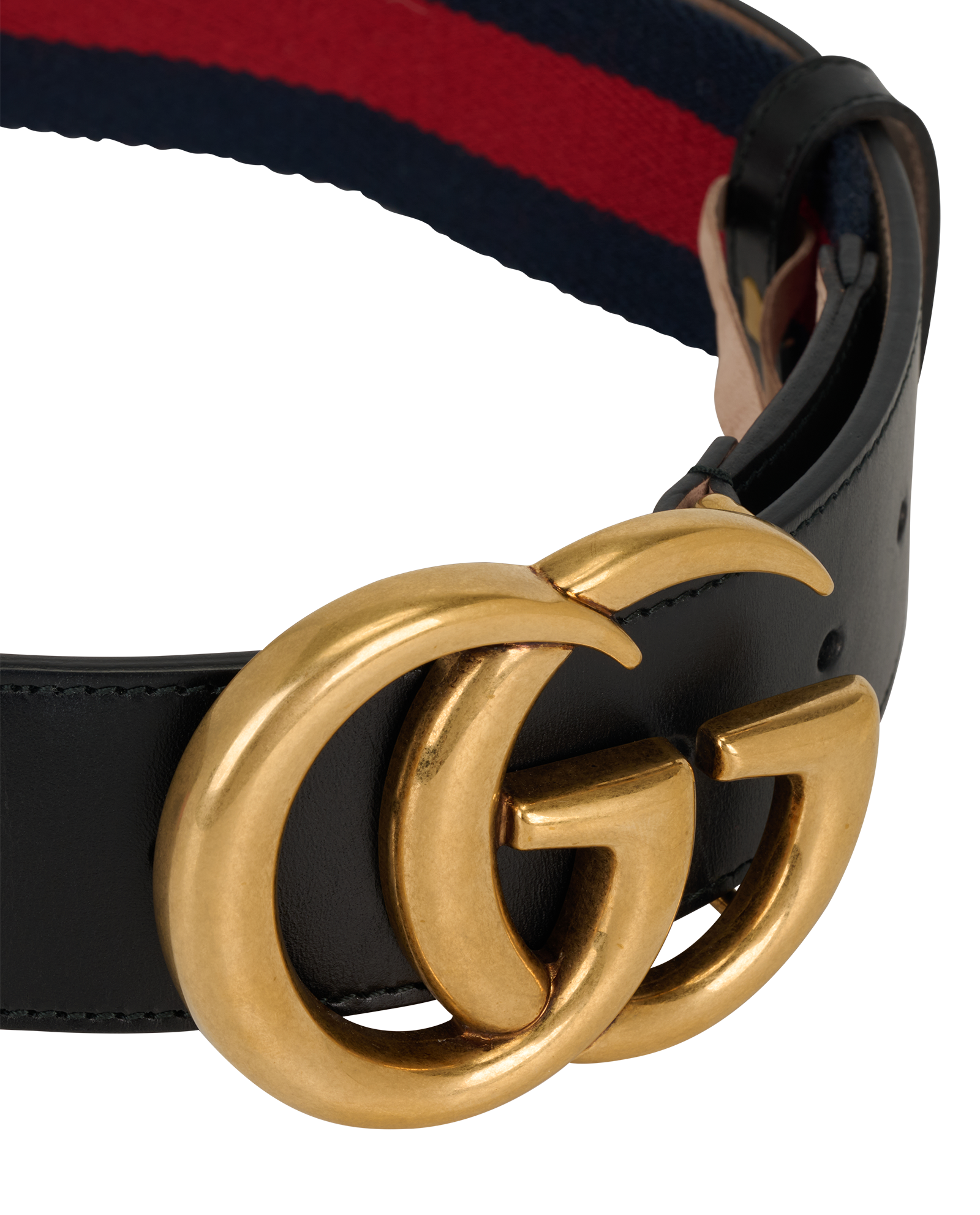 Gucci Marmont Web Belt, &pound;180, Accessories, Black/Blue/Red, Fabric/Leather, Other view