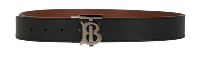 Burberry TB Reversible Belt, &pound;180, Accessories, Black, Leather, Front view