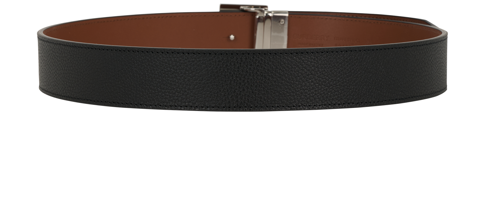Burberry TB Reversible Belt, &pound;180, Accessories, Black, Leather, Back view
