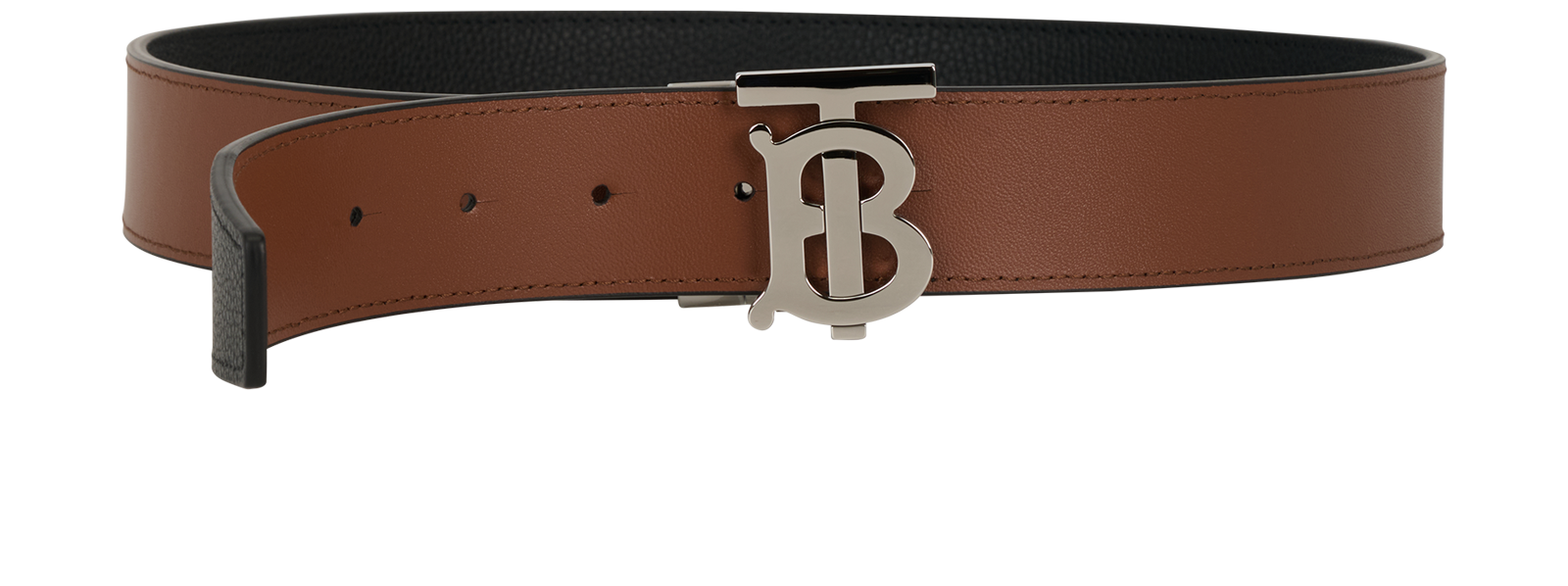 Burberry TB Reversible Belt, &pound;180, Accessories, Black, Leather, Other view