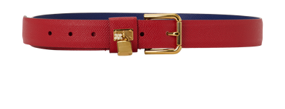 Dolce & Gabbana Padlock Charm Belt, &pound;150, Accessories, Blue/Red, Leather, Front view