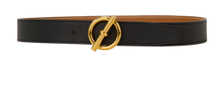 Hermes Reversible Glenan Belt, Leather, Black/Tan, B, 1*