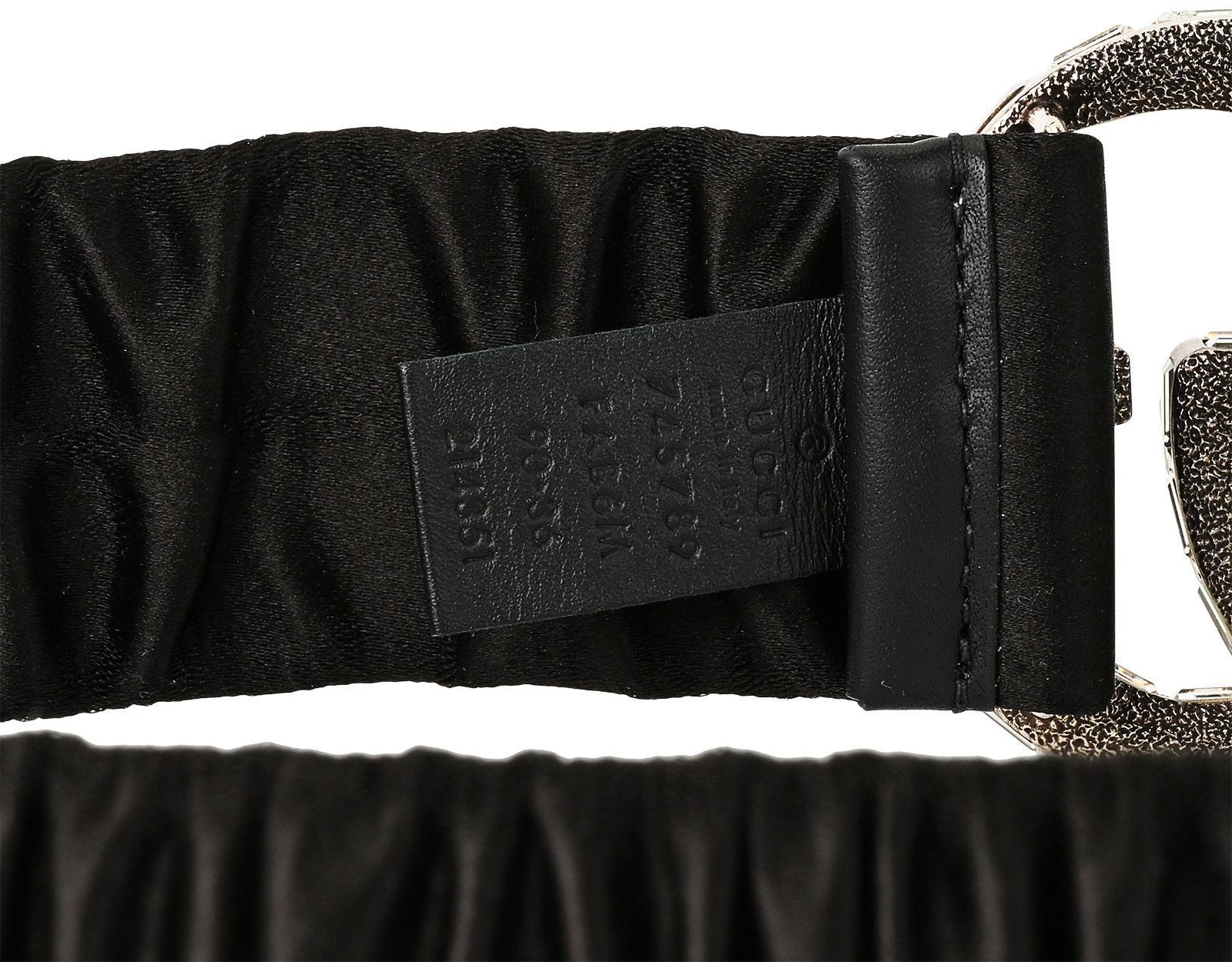 Gucci GG Crystal Belt, &pound;250, Accessories, Black, Crystal/Satin, Other view