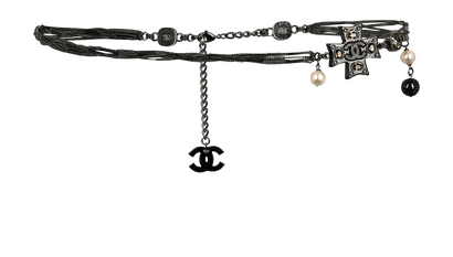 Chanel 06A Cross Chain Belt, &pound;595, Accessories, Grey, Brass, Front view