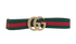 Gucci GG Web Belt, £210, Accessories, Green/Red, Brass/Canvas, Front view
