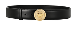 Versace Medusa Biggie Belt, Leather, Black, DVITT8, Sz90, DB, 3*