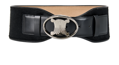 Celine Wide Belt, £250, Accessories, Black, Leather/Pony / Calfhair, Front view