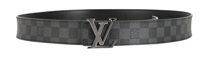 Louis Vuitton Initials Reversible Belt, £280, Accessories, Black/Grey, Canvas/Leather, Front view