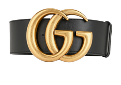 Gucci Marmont Wide Belt, Leather, Black, Sz 65/26, B/DB, 3*
