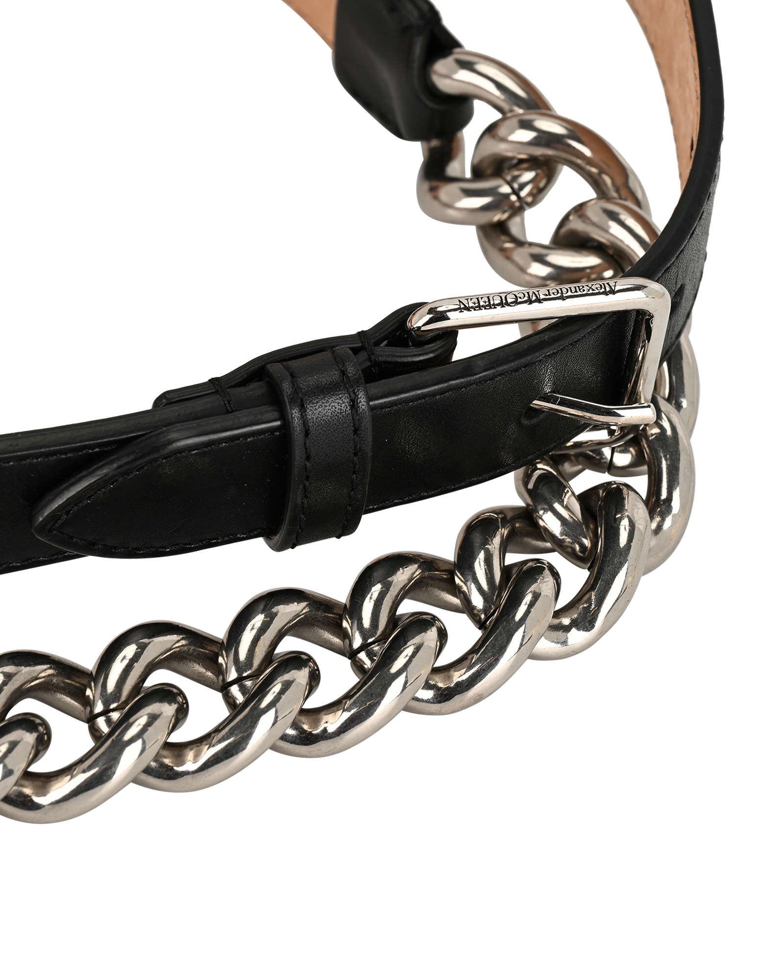 Alexander McQueen Double Waist Belt, &pound;110, Accessories, Black, Leather, Other view