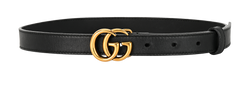 Gucci Marmont Slim Belt, Leather, Black, 65cm, MII, DB, 2*