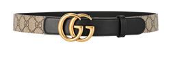 Gucci GG Monogram Belt, Canvas, Brown, 80, DB, 3*