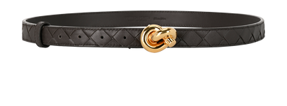 Bottega Veneta Intrecciato Knot Belt, &pound;320, Accessories, Brown, Leather, Front view