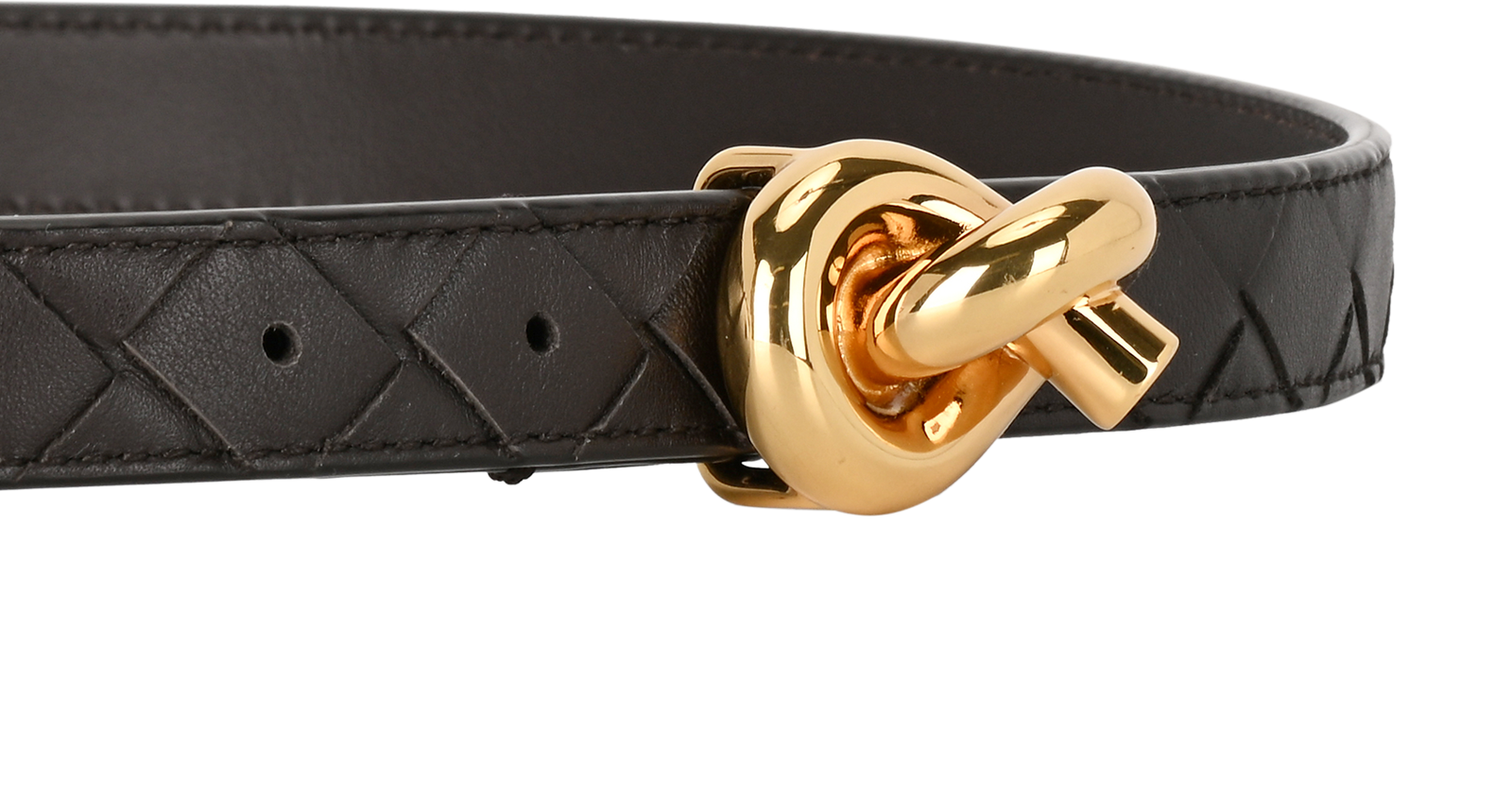 Bottega Veneta Intrecciato Knot Belt, &pound;320, Accessories, Brown, Leather, Other view