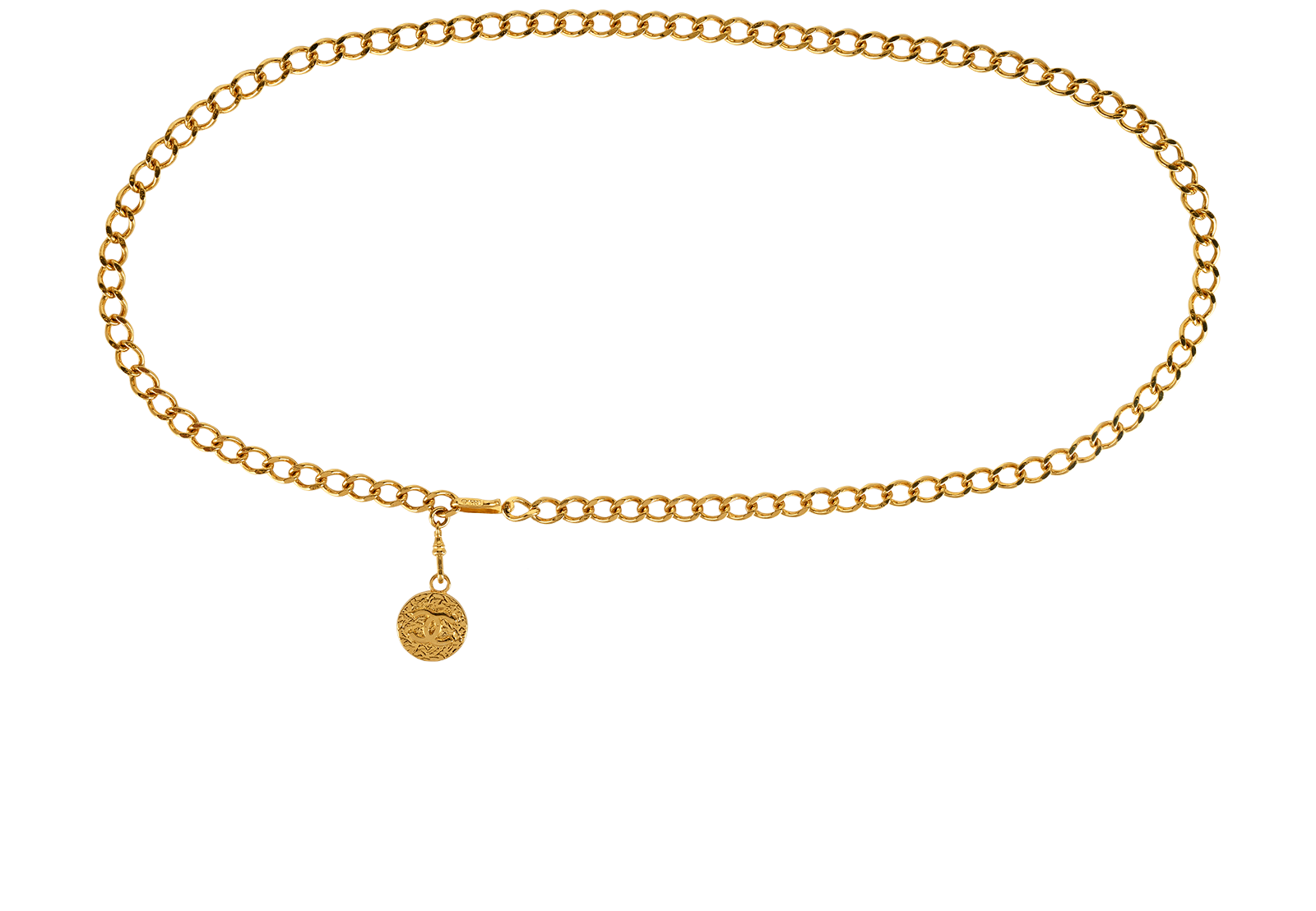 Chanel 1982 Medallion CC Chain Belt, &pound;395, Accessories, Gold, Brass, Back view