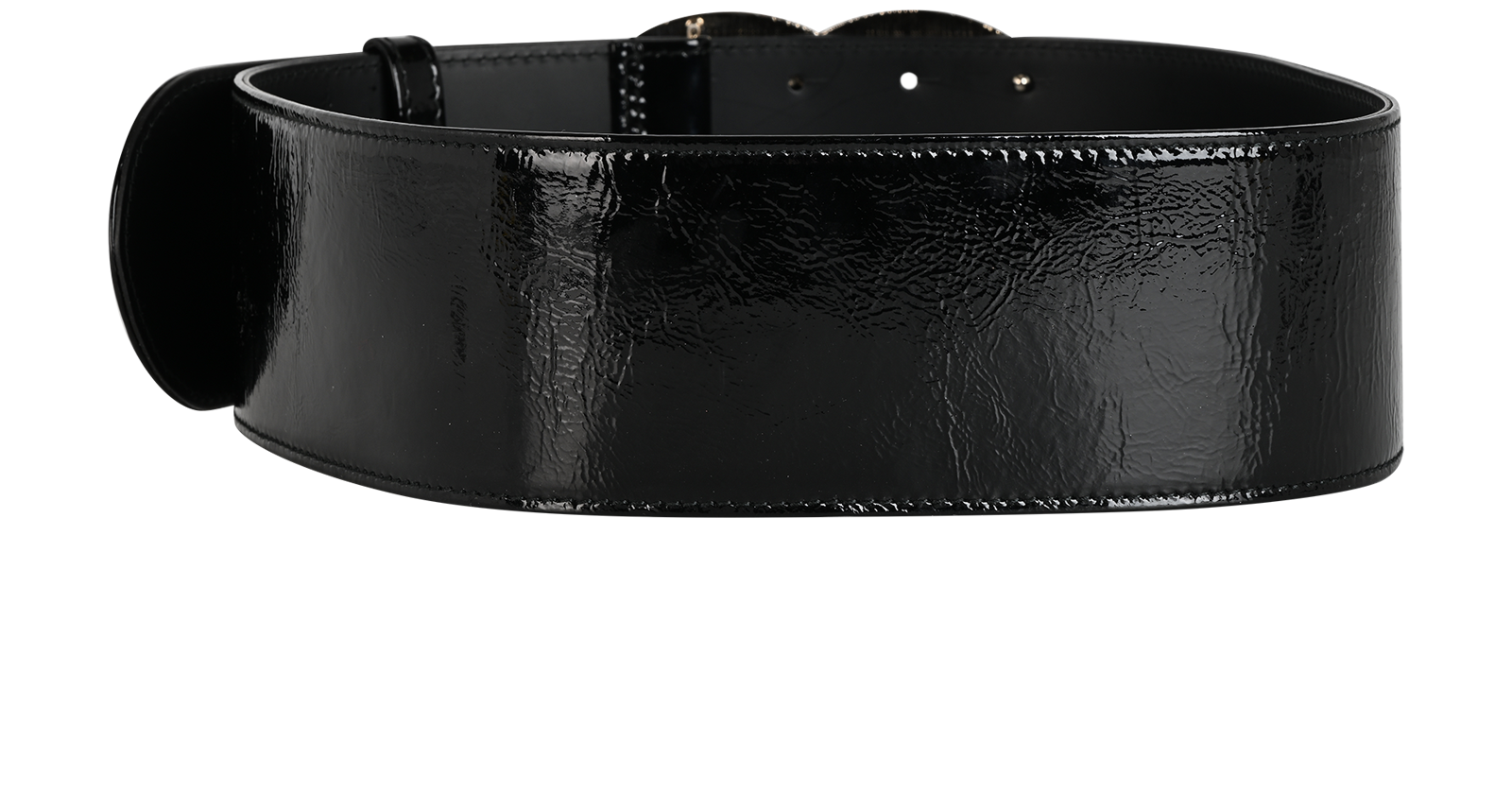 Chanel 07P CC Waist Belt, &pound;450, Accessories, Black, Patent Leather, Back view