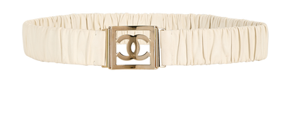 Chanel B23C CC Belt, &pound;395, Accessories, Silver/White, Leather, Front view
