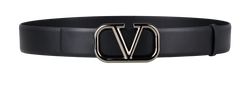 Valentino VLogo Belt, Leather, Black, SZ 95/38, B/DB, 4*