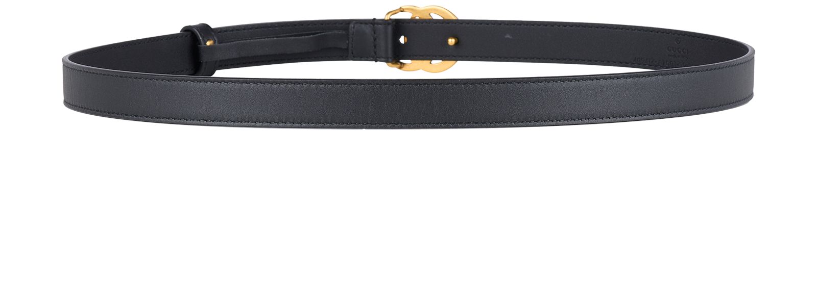 Gucci GG Marmont Thin Belt, &pound;190, Accessories, Black, Leather, Back view