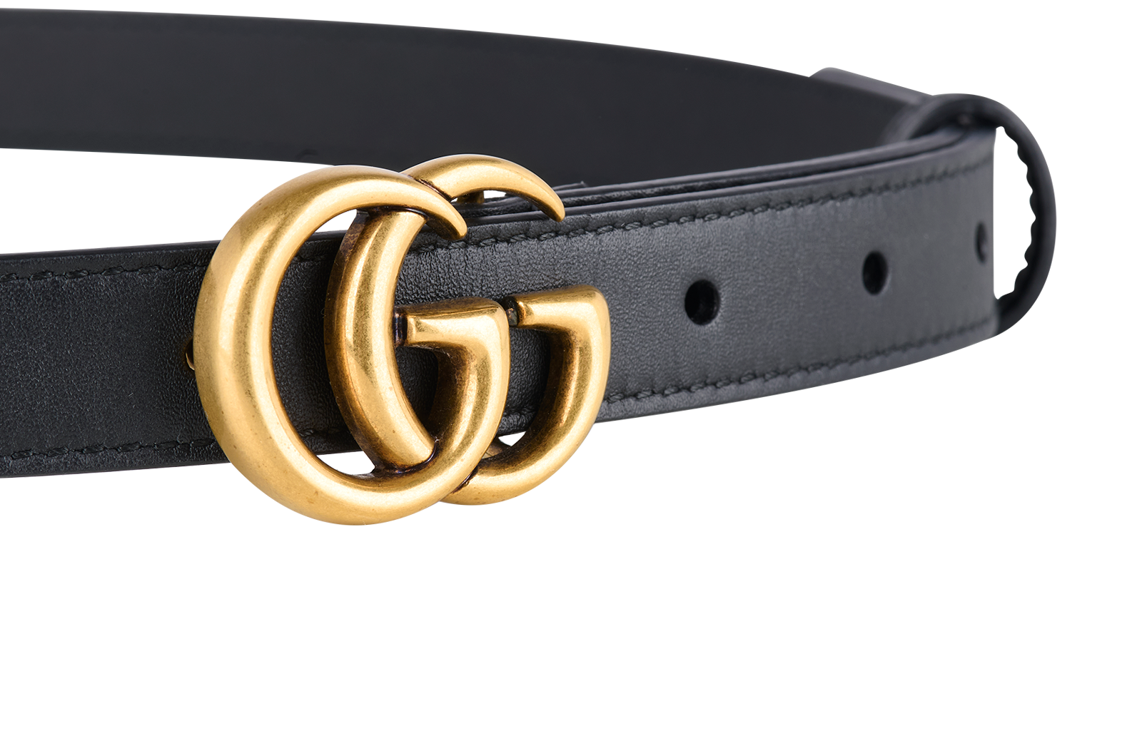 Gucci GG Marmont Thin Belt, &pound;190, Accessories, Black, Leather, Other view