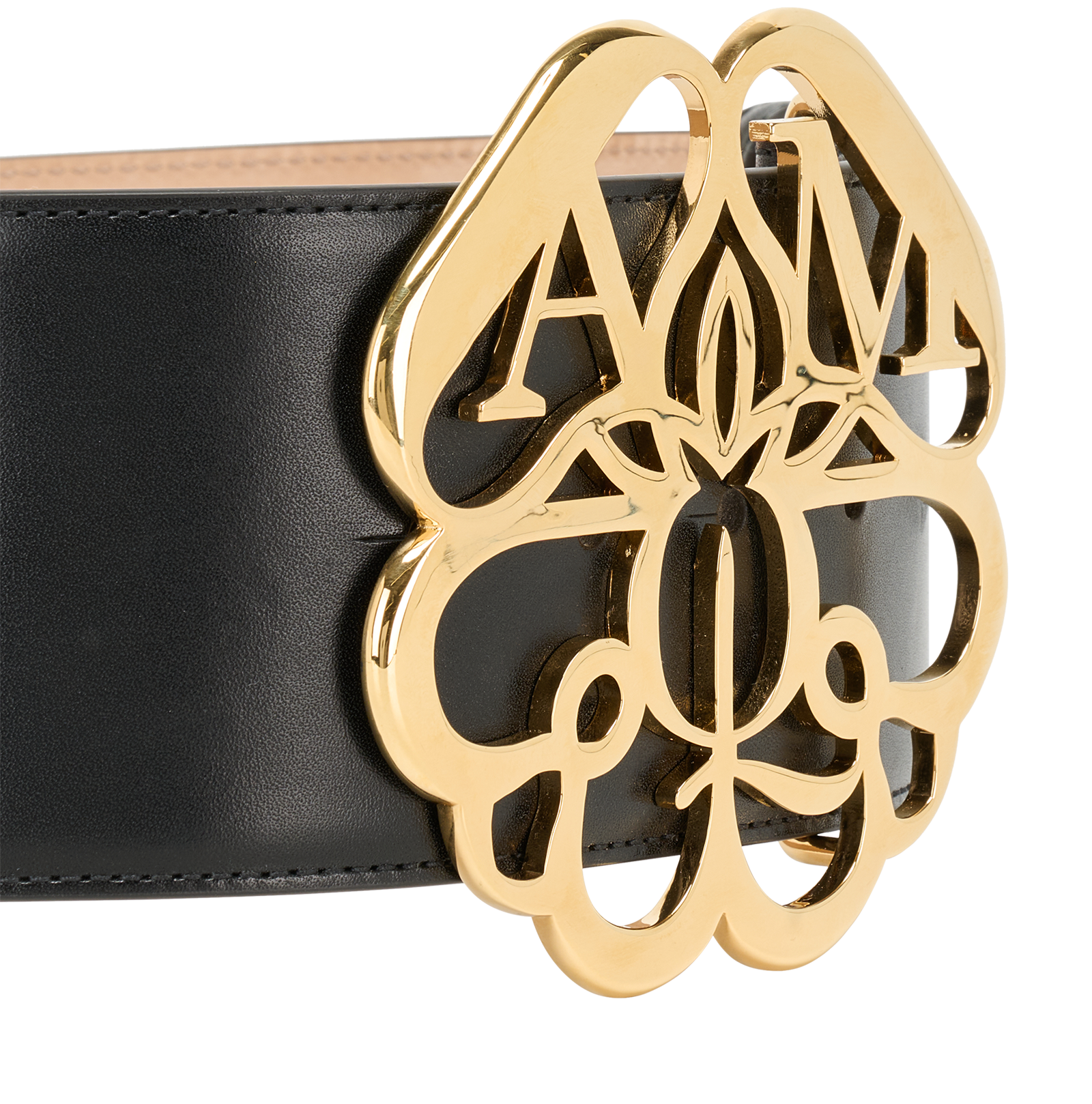 Alexander McQueen Seal Buckle Waist Belt, &pound;220, Accessories, Black, Leather, Other view