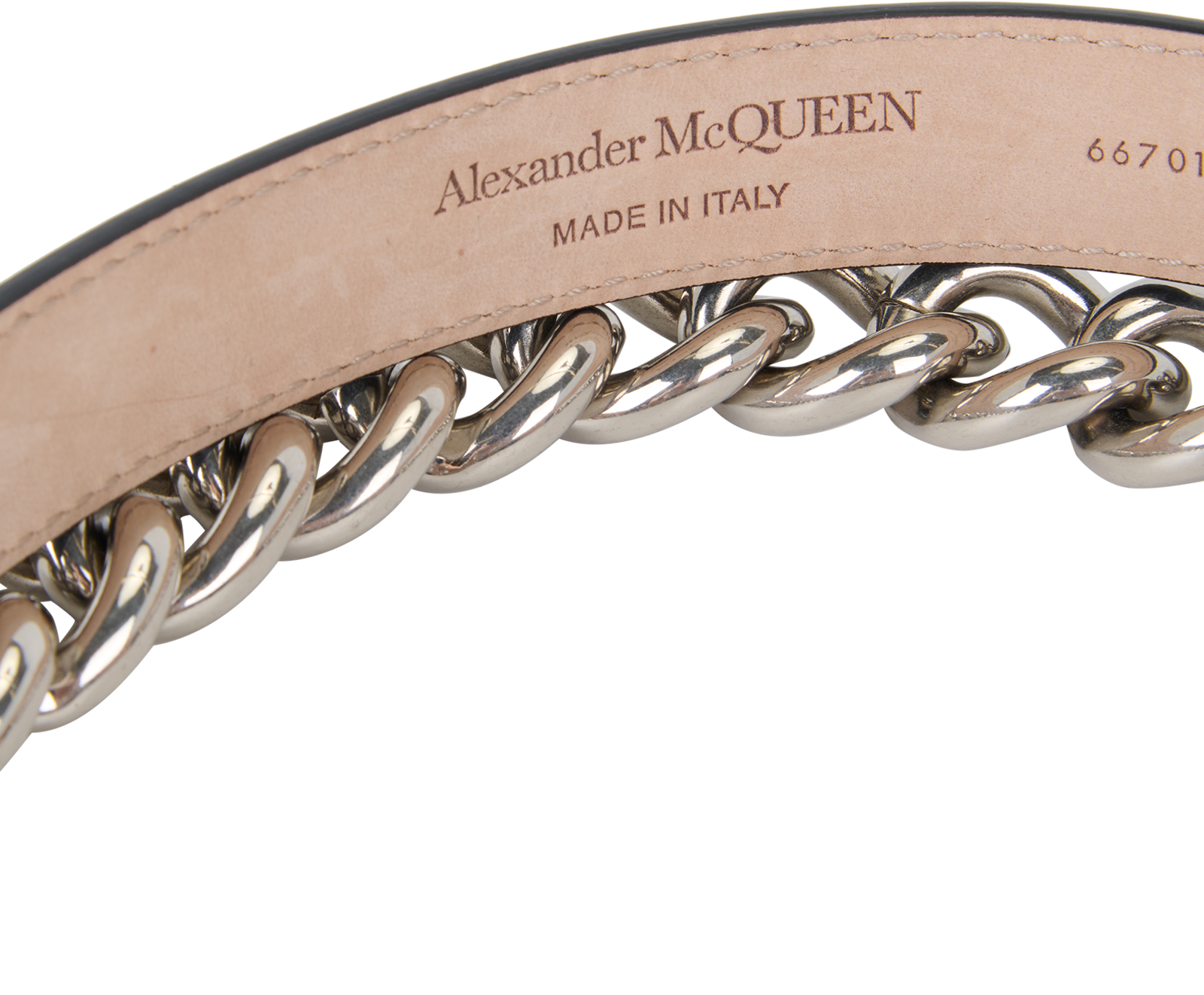 Alexander McQueen Chain Belt, &pound;320, Accessories, Black, Brass/Leather, Other view