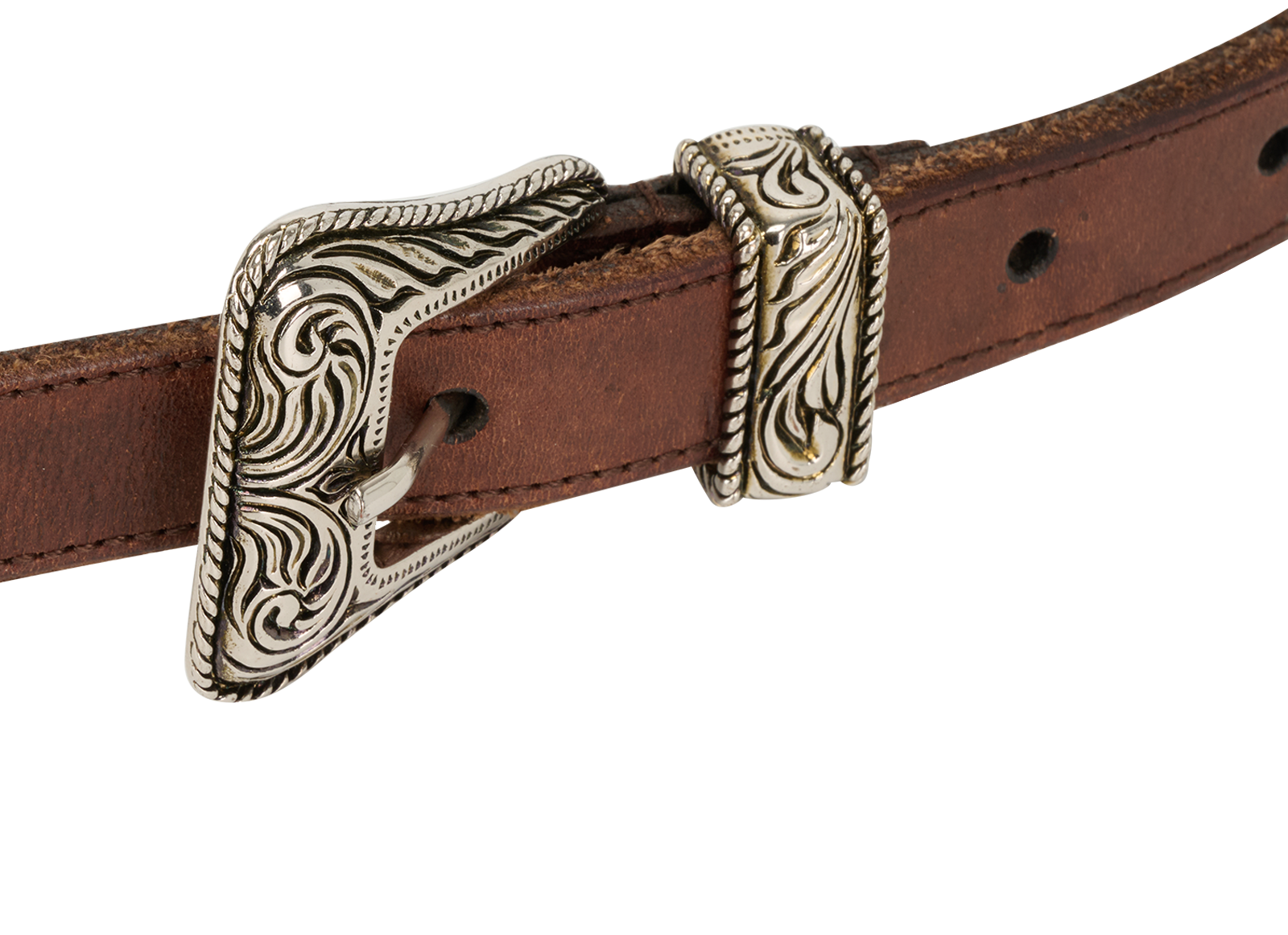 Saint Laurent Western Buckle Belt, &pound;190, Accessories, Brown, Leather, Other view