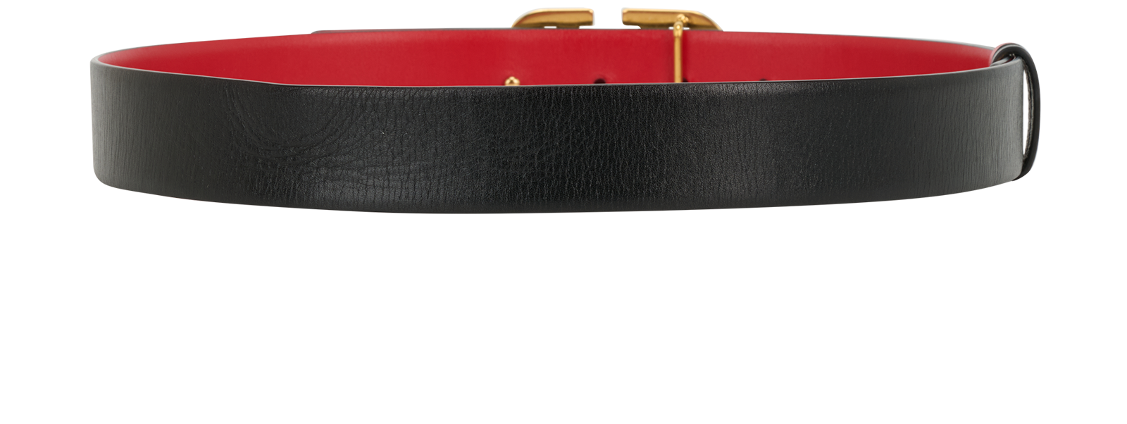 Valentino V-Logo Reversible Belt, &pound;220, Accessories, Black, Leather, Back view