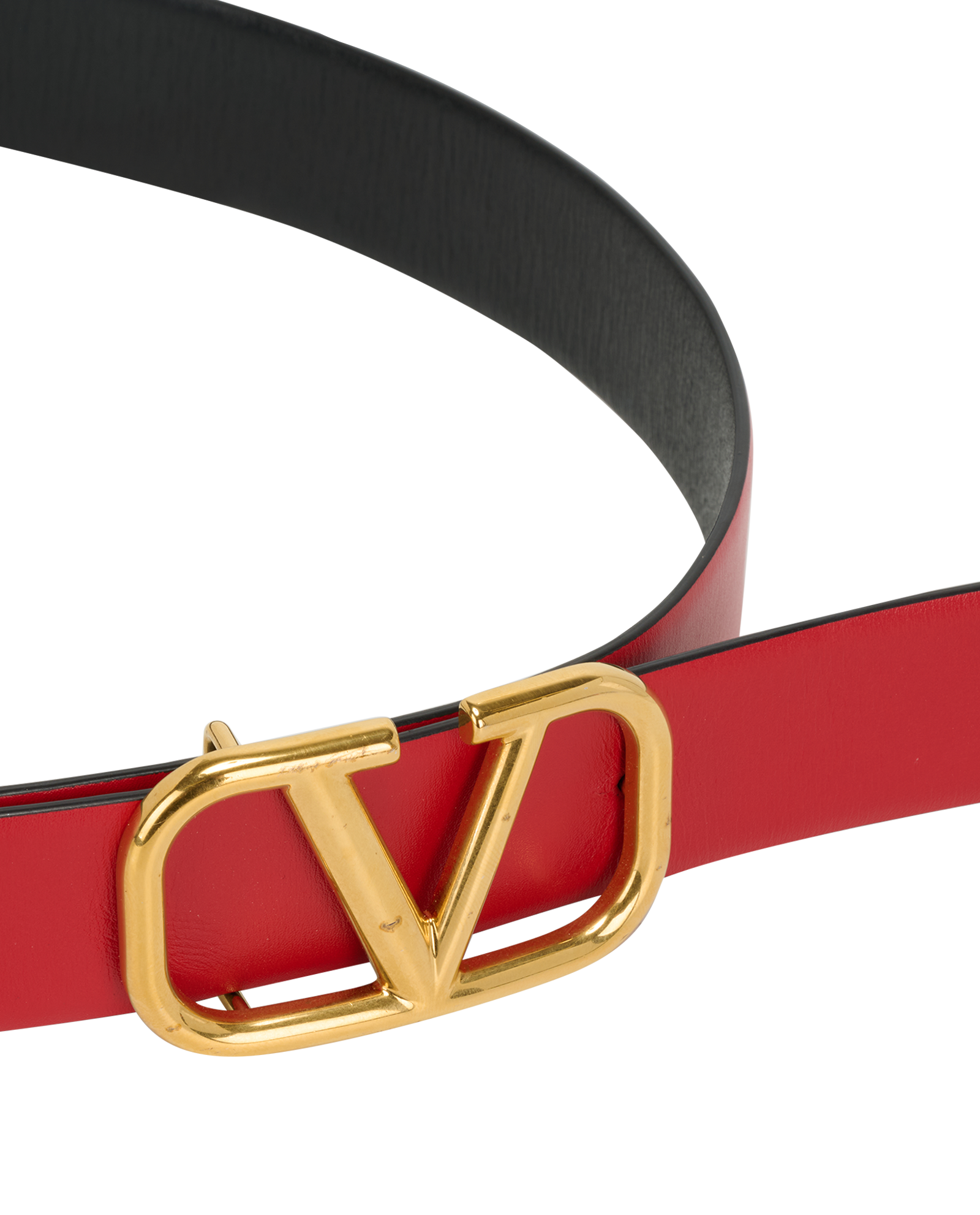 Valentino V-Logo Reversible Belt, &pound;220, Accessories, Black, Leather, Other view