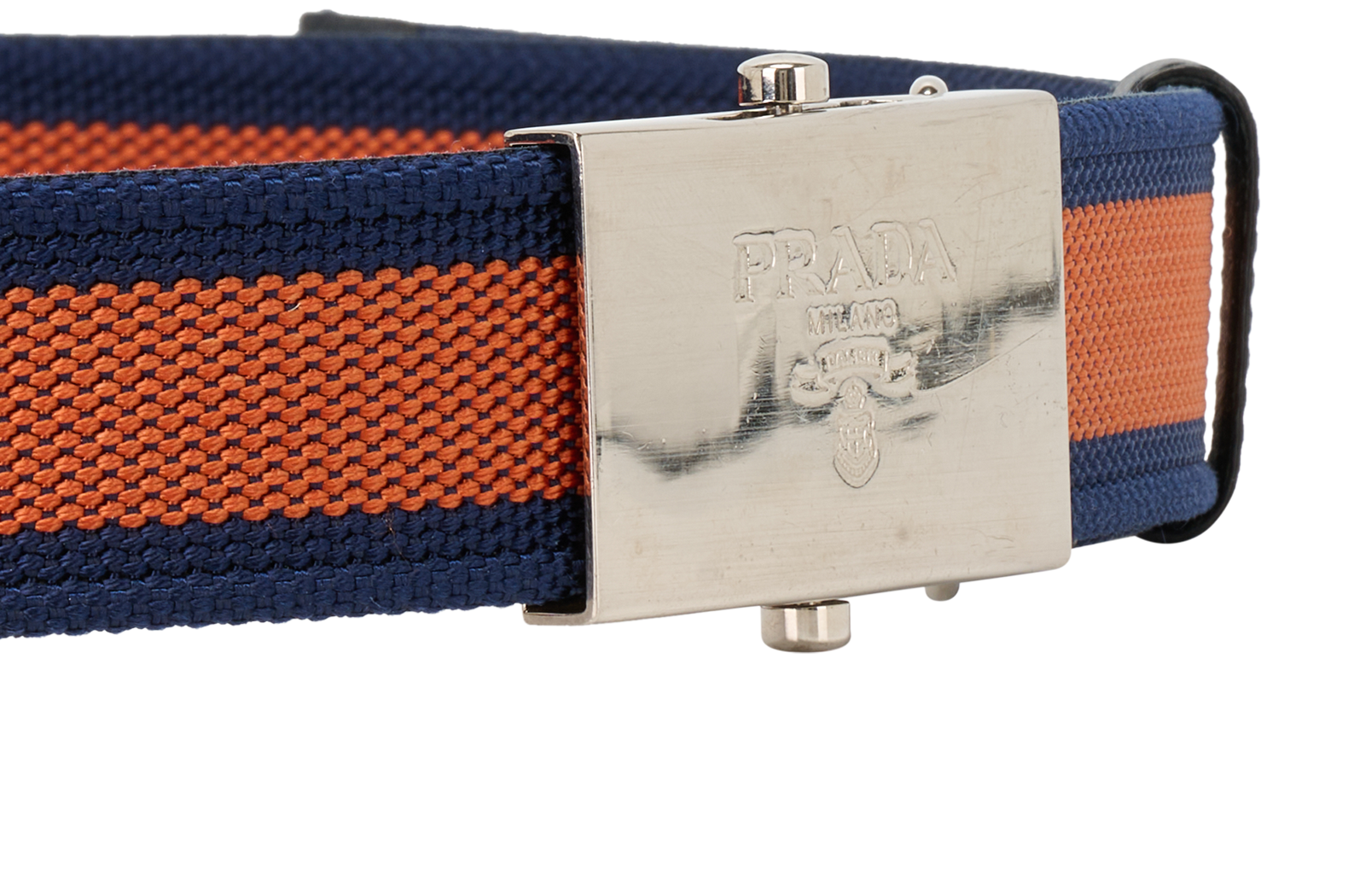 Prada Adjustable Belt, &pound;90, Accessories, Blue/Orange, Canvas, Other view