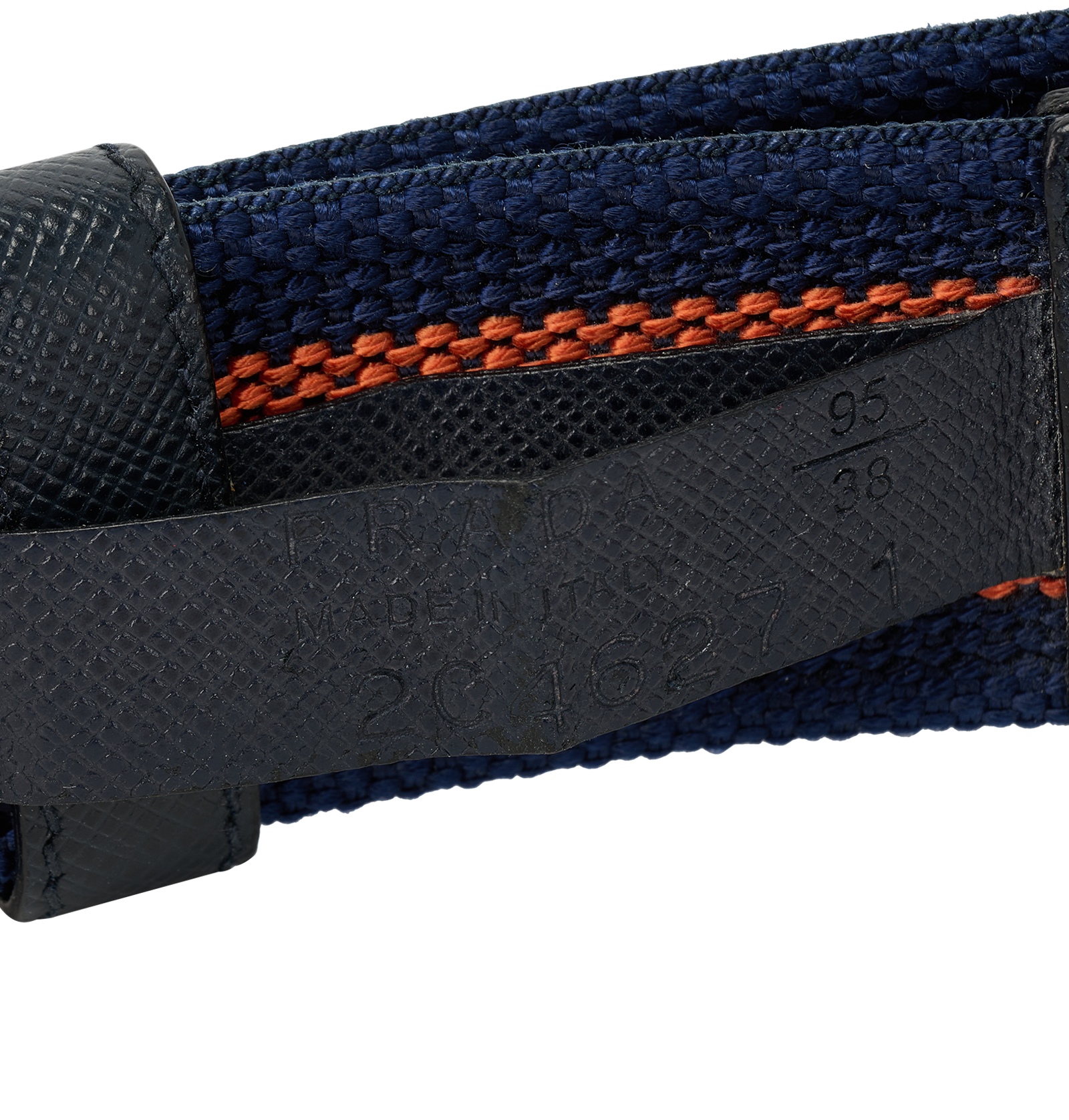 Prada Adjustable Belt, &pound;90, Accessories, Blue/Orange, Canvas, Other view