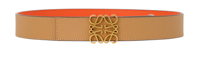 Loewe Anagram Reversible Belt, &pound;275, Accessories, Orange/Tan, Leather, Front view