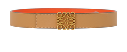 Loewe Anagram Reversible Belt, Leather, Tan/Orange, 832238, 85CM, B/DB, 3*