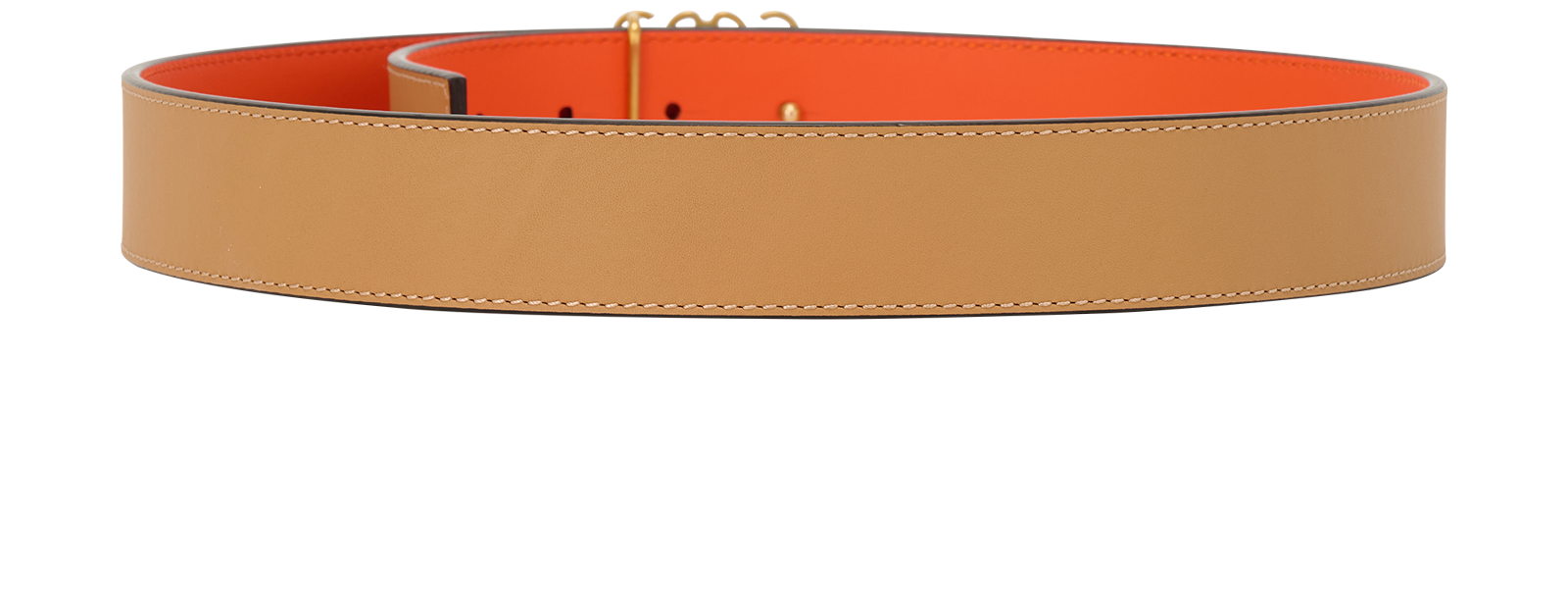 Loewe Anagram Reversible Belt, &pound;275, Accessories, Orange/Tan, Leather, Back view