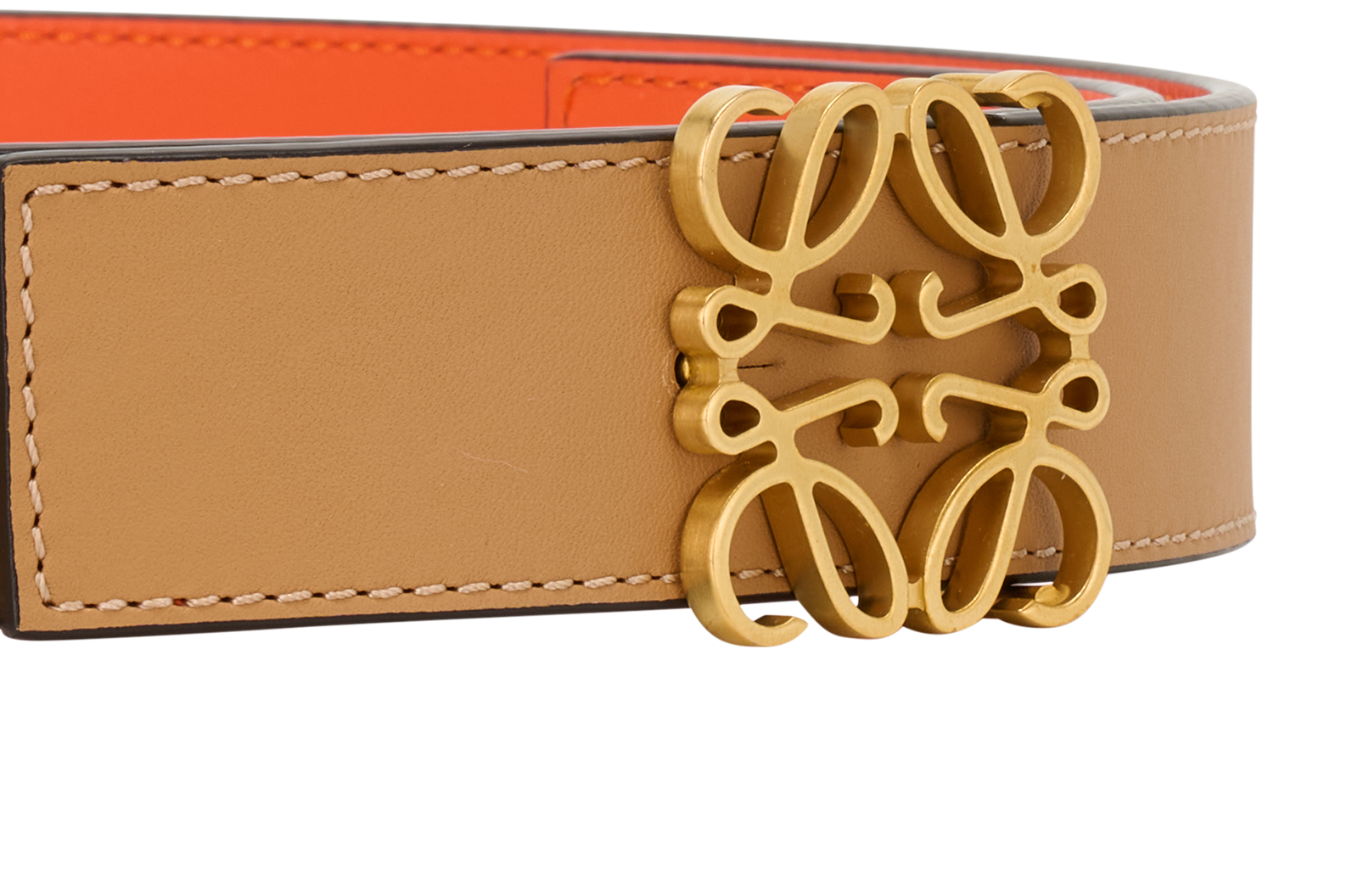 Loewe Anagram Reversible Belt, &pound;275, Accessories, Orange/Tan, Leather, Other view