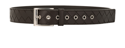 Bottega Veneta Intrecciato Belt, &pound;220, Accessories, Brown, Leather, Front view