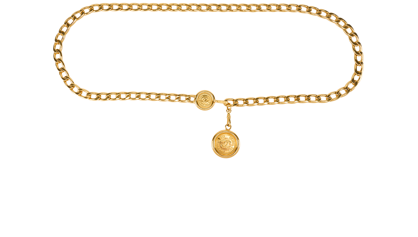 Chanel Vintage 31 Rue Cambon Medallion Chain Belt, &pound;950, Accessories, Gold, Yellow Gold Plated, Back view