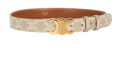 Celine Triomphe Belt,Canvas, White/Beige, 70 cm, DB, 2*