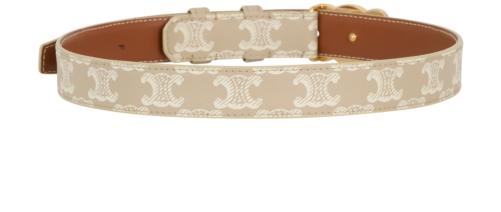Celine Triomphe Belt, &pound;275, Accessories, Beige/White, Canvas, Back view