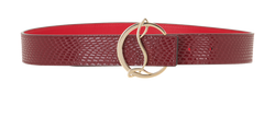 Christian Louboutin Reversible Belt, Leather, Red, DB, 3*