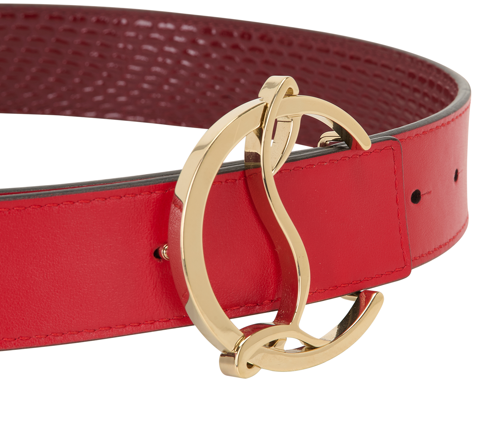 Christian Louboutin Reversible Belt, &pound;220, Accessories, Red, Leather, Other view